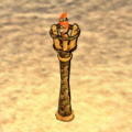 A lit torchpost.