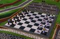 A functional chess game made with mannequins.