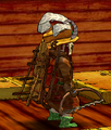 Primitive Sled on a back.